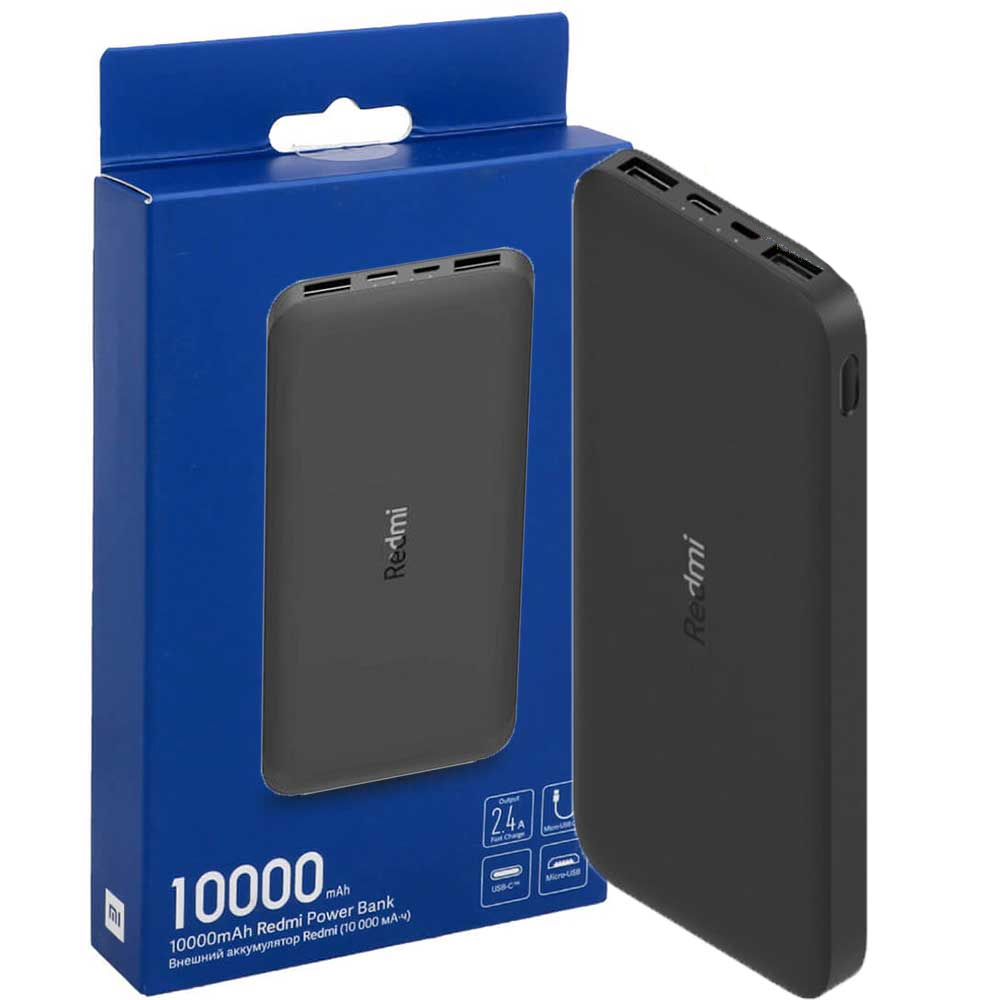 پاوربانک شیائومی مدل Redmi PB100LZM ظرفیت 10000 میلی آمپر ساعت به همراه کابل تبدیل microUSB